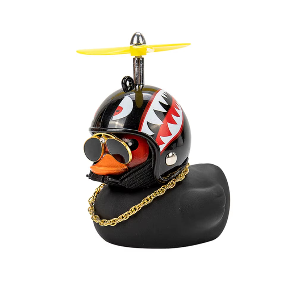 Small Yellow Duck Pendant with Helmet for Cycling and Motorbike Accessories