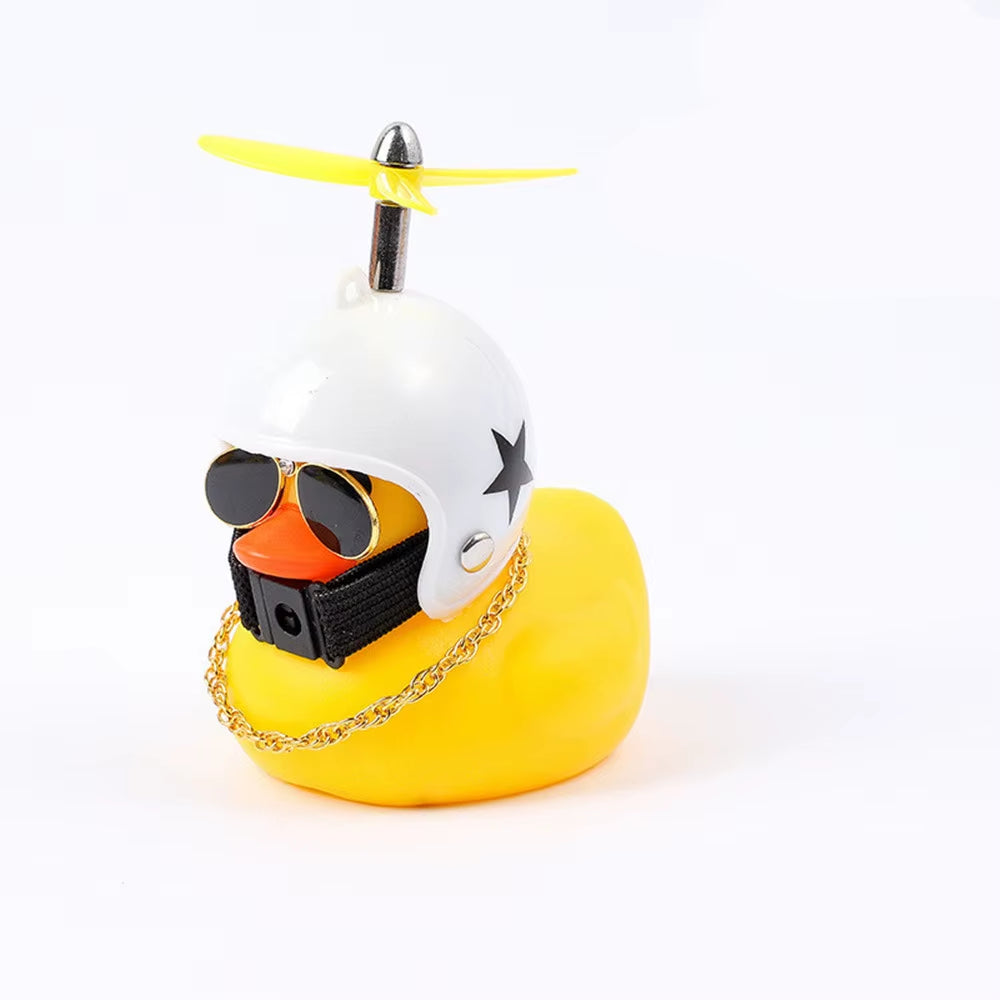 Small Yellow Duck Pendant with Helmet for Cycling and Motorbike Accessories