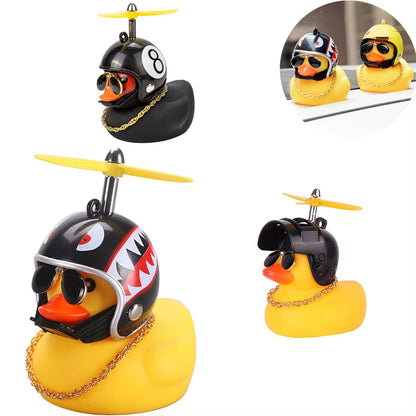 Small Yellow Duck Pendant with Helmet for Cycling and Motorbike Accessories