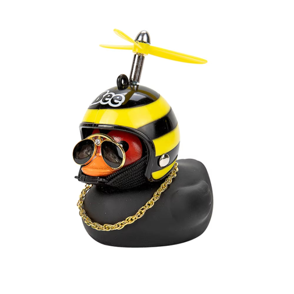 Small Yellow Duck Pendant with Helmet for Cycling and Motorbike Accessories