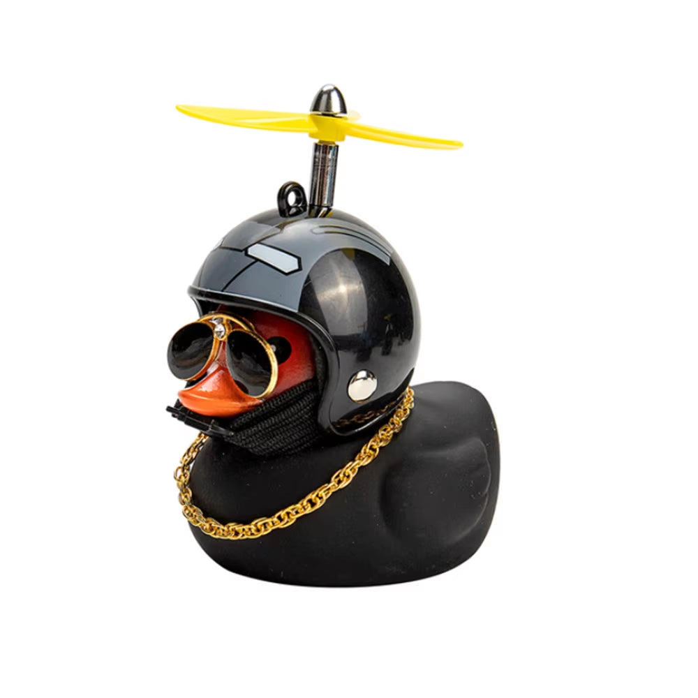 Small Yellow Duck Pendant with Helmet for Cycling and Motorbike Accessories