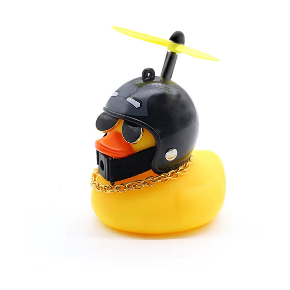 Small Yellow Duck Pendant with Helmet for Cycling and Motorbike Accessories