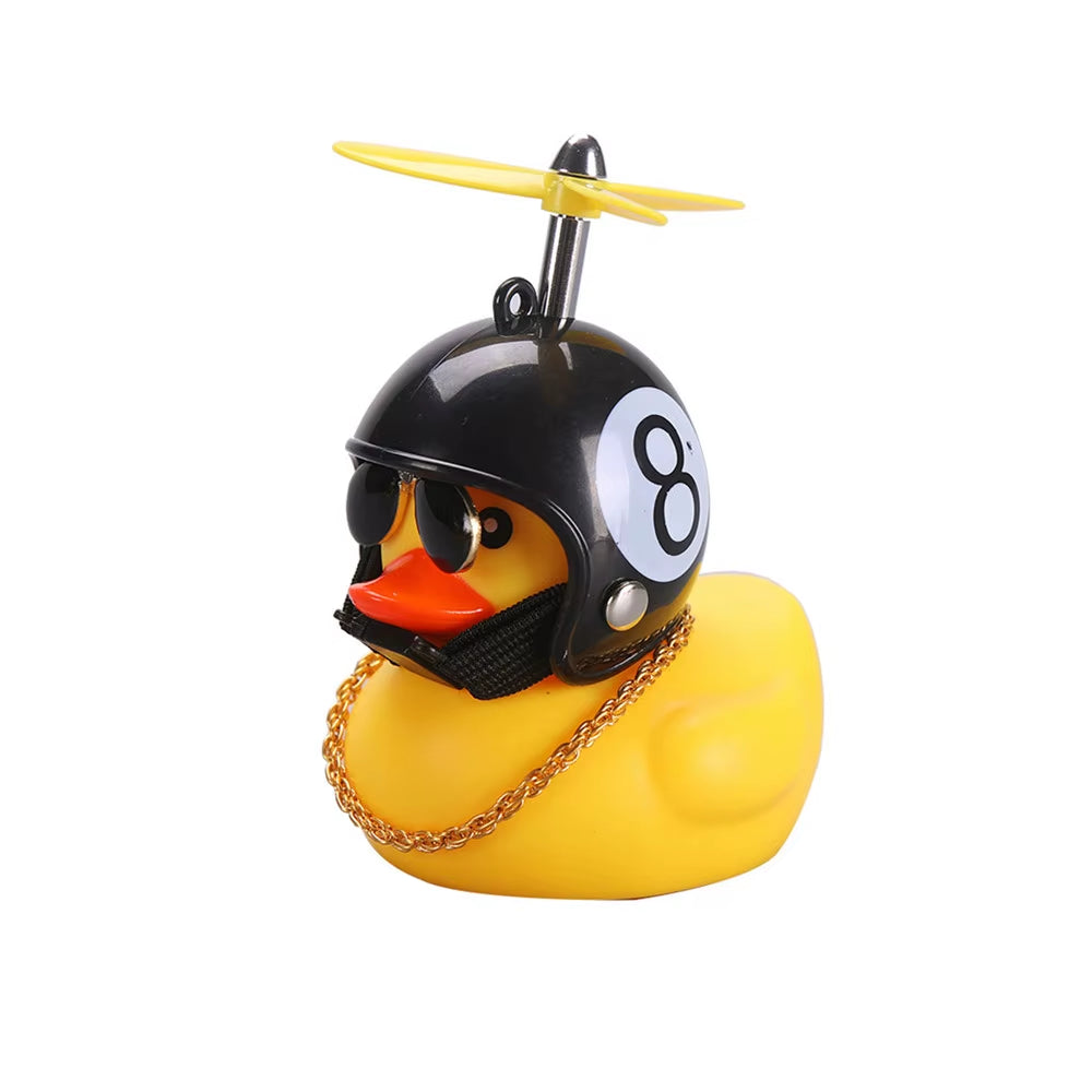 Small Yellow Duck Pendant with Helmet for Cycling and Motorbike Accessories