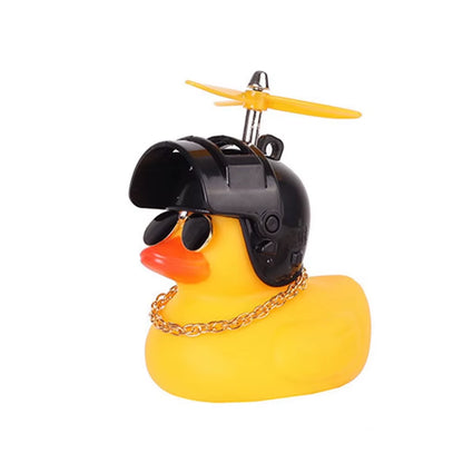 Small Yellow Duck Pendant with Helmet for Cycling and Motorbike Accessories