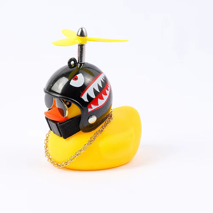 Small Yellow Duck Pendant with Helmet for Cycling and Motorbike Accessories