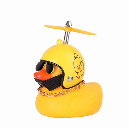 Small Yellow Duck Pendant with Helmet for Cycling and Motorbike Accessories